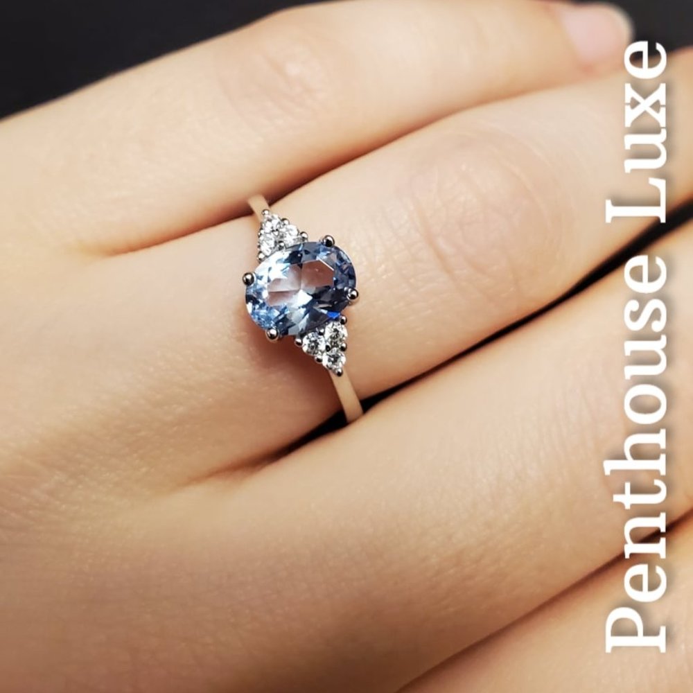 SOLID 925 Sterling Silver Sky Blue Topaz Ring